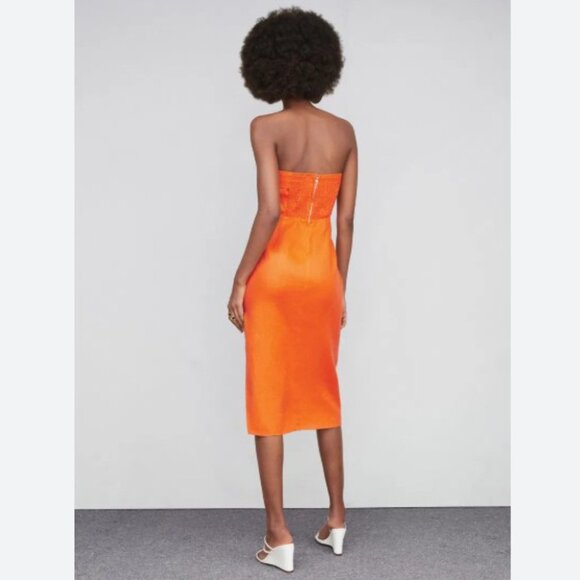 Mango Javi Linen Strapless Dress - Picture 4 of 8